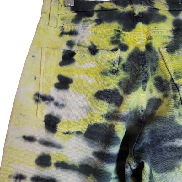 Tie-Dye Hudson Los Angeles Womens Flared Jeans Size 23 Black/Yellow/White Denim - Picture 4 of 4